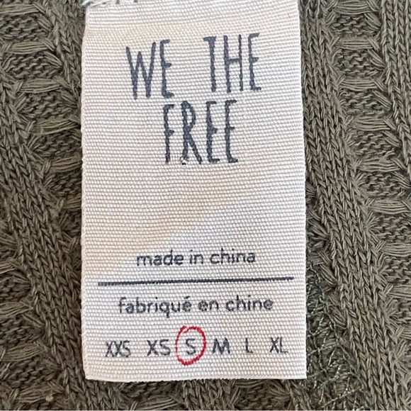 We The Free Wildcat Olive Thermal Dolman Sleeve Cowl Neck Top Women’s Size S - Picture 3 of 7